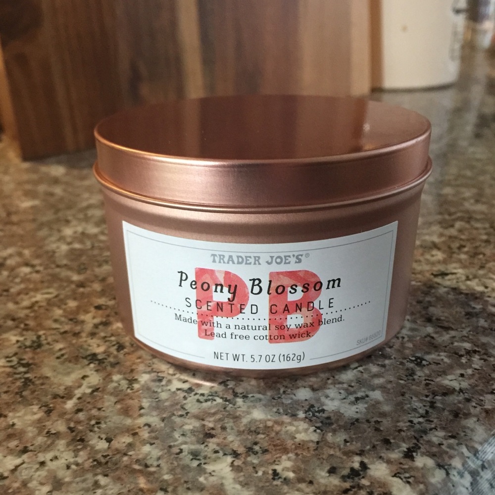 NEW Trader Joe’s Peony Blossom Scented Candle